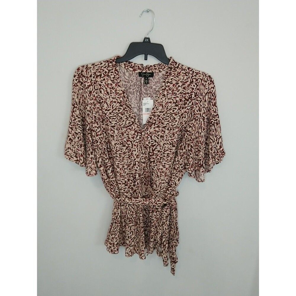 Jessica Simpson Flared Sleeve Belted 2x Top Boho Feminine
